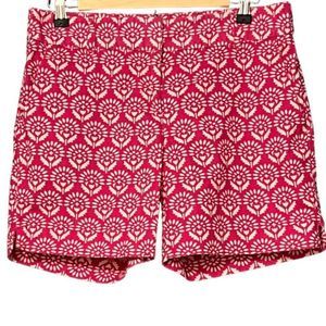 Ann Taylor Loft High Rise The Rivera Shorts In Hot Pink And White Geo Floral